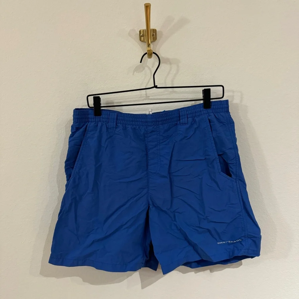 Columbia Swimsuit Men's SM Blue PFG Fishing Performance Casual Water Shorts